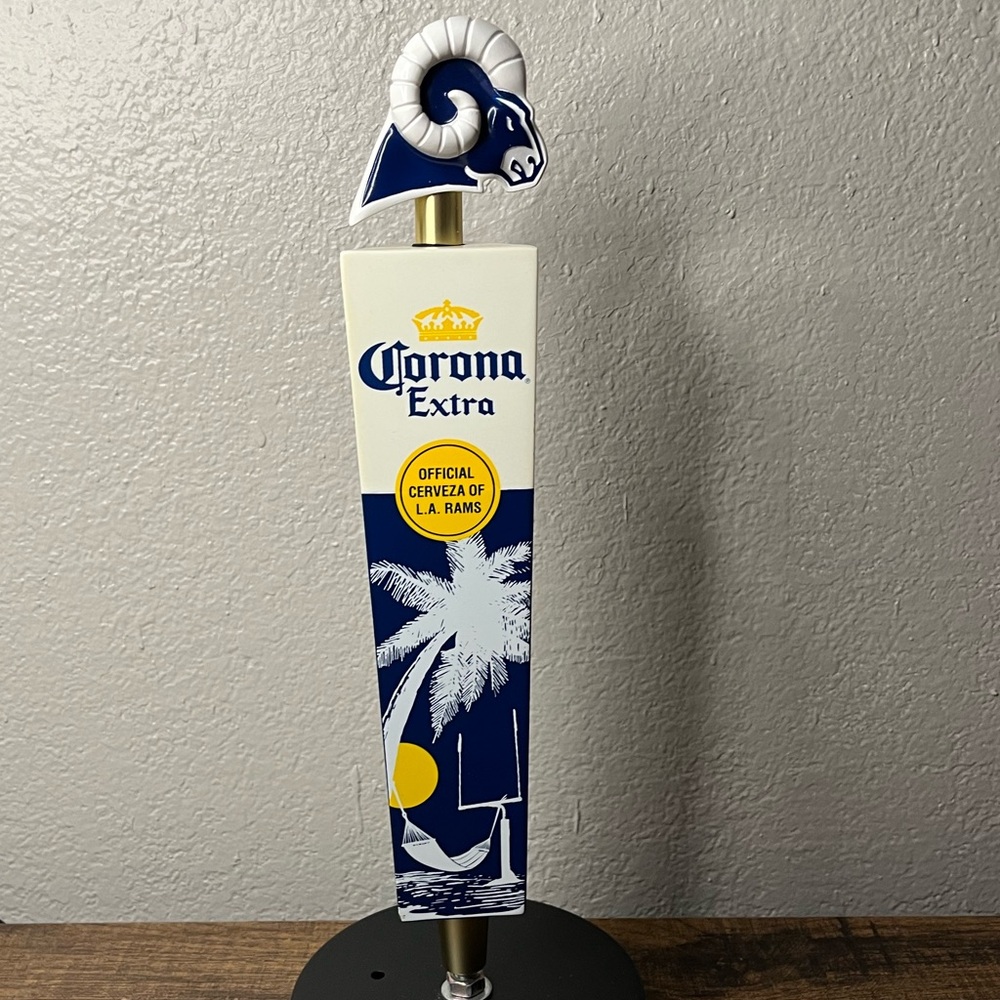 Rare ~ L.A RAMS ~ Corona Extra ~ Keg Beer Tap Handle Man Cave